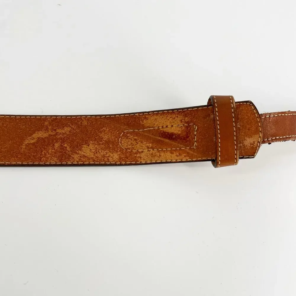 90s tan leather Ranger gold back belt 1990s vintage